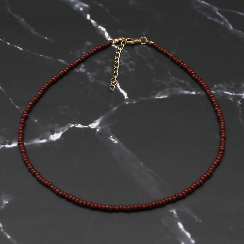 Bohemia Handmade Rainbow Seed Beads Simple Choker Necklace Women's Fashion Wild Sweet Colorful Collar Jewelry Gift