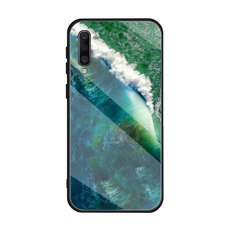 Gradient Ocean Tempered Glass Case For Samsung Galaxy A10S A10E A20S A20E A30S A40 A50S A60 A70 A80 A90 A6 A7 A8 Cover Shell
