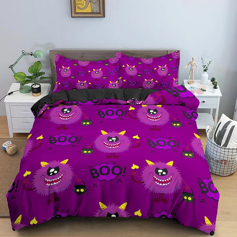 Halloween Decorations Duvet Cover Twin Cartoon Pumpkin Comforter Cover Lantern Ghost Quilt Cover Kids Boys Girls Holiday Gifts