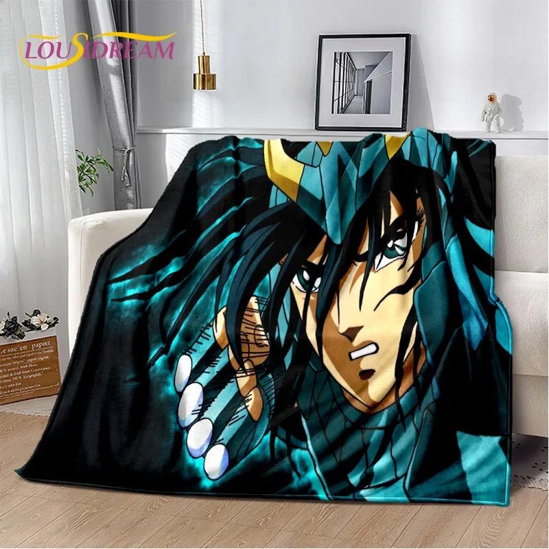 Animacinis Saint Seiya 3D Retro Anime HD Minkšti pledai, Šiltas flanelinis pledas piknikui, lovoms, sofai, namams, miegamajam, dovanos vaikams