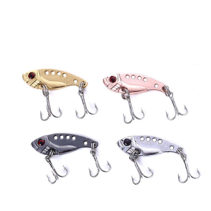 3D Eyes Metal VIB Fishing Lure Bass Crankbait Fishing Spinner Blade Golden