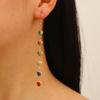 Stylish Long Dangle Earrings Jewelry with Unique Colorful Geometric Design and Synthetic Gems for Parties and Dates