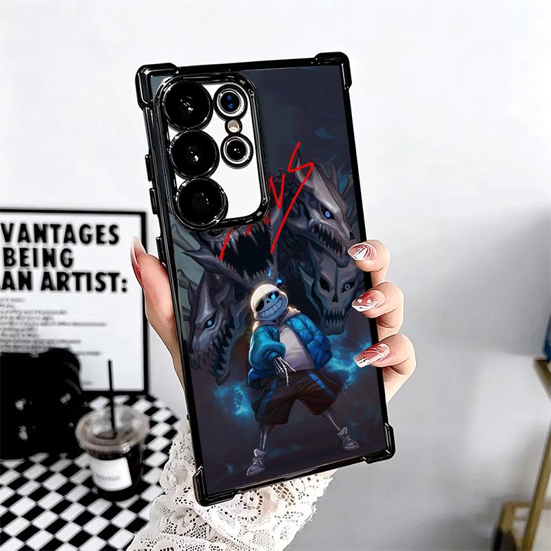 U-Undertale S-Sans Plating Phone Case For Samsung Galaxy S24 S25 FE S26 Edge S23 Ultra S22 S21 Plus S20 Anti-Fall Airabag Cover