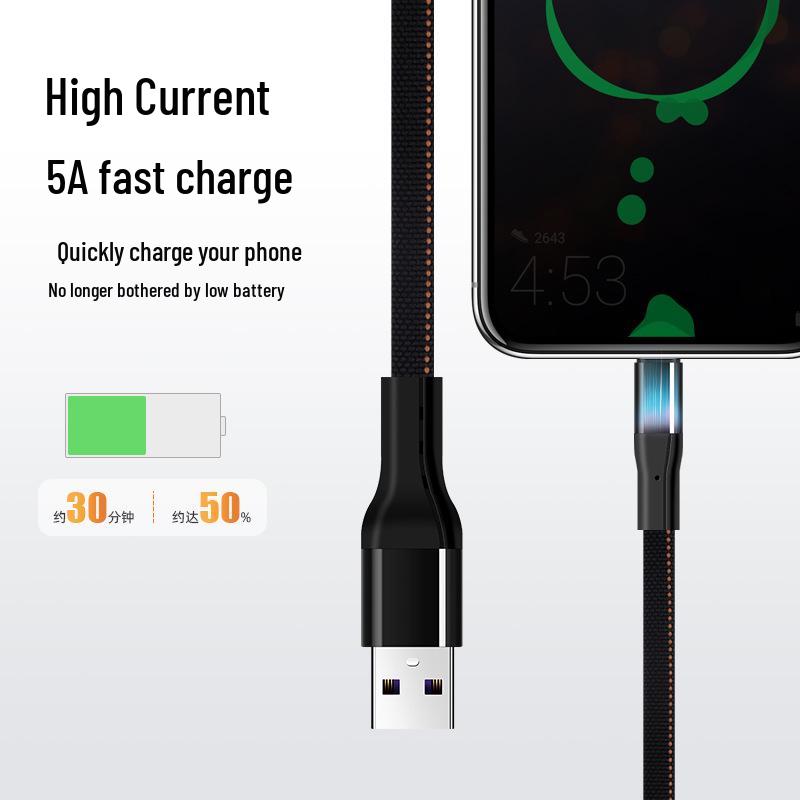 Cabo de Dados Trançado de Carregamento Rápido Universal para Dispositivos Huawei, Android e Apple (Tipo-C)