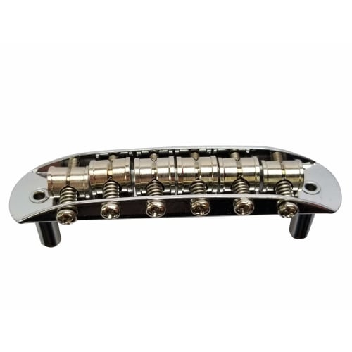 Long Beach Music Mustang Bridge with Oversized Saddles, Fits Fender Jaguar or Jazzmaster - Chrome