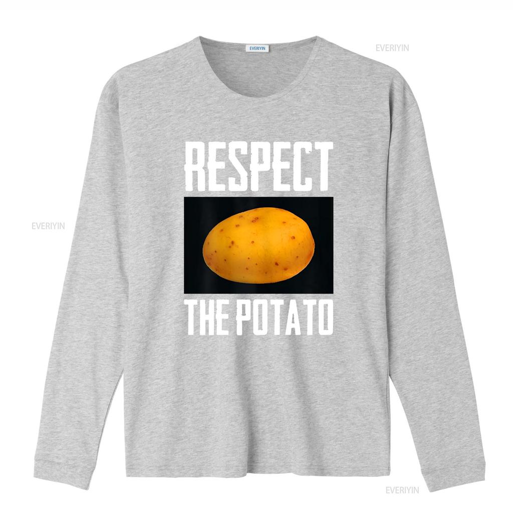 Respect The Potato Funny Root Vegetable Potatoes T Shirt vintage Washed Slightly Top For Everyday Wear graphic fashion Unisex