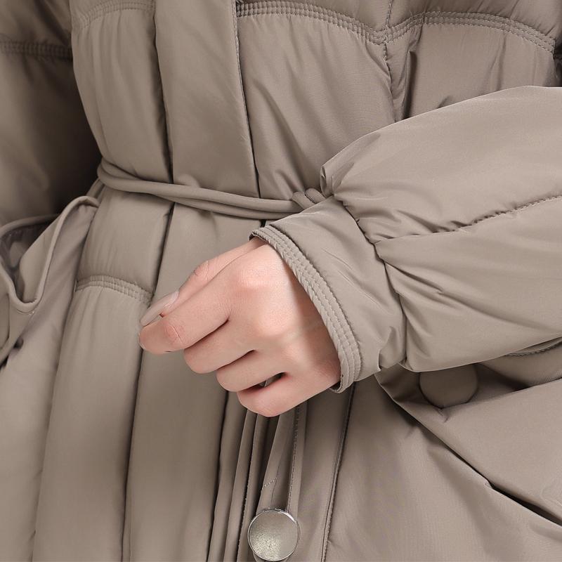 Fashion Woman Winter Coats With Belt Thick Warm Casual Winter Jacket Women's Long Parkas