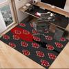 Anime Red Clouds On Black Background Office Rug Chair Mat, Game Carpet, Suitable for Front Door, Bedroom, Living Room, Desk, Holiday Gift