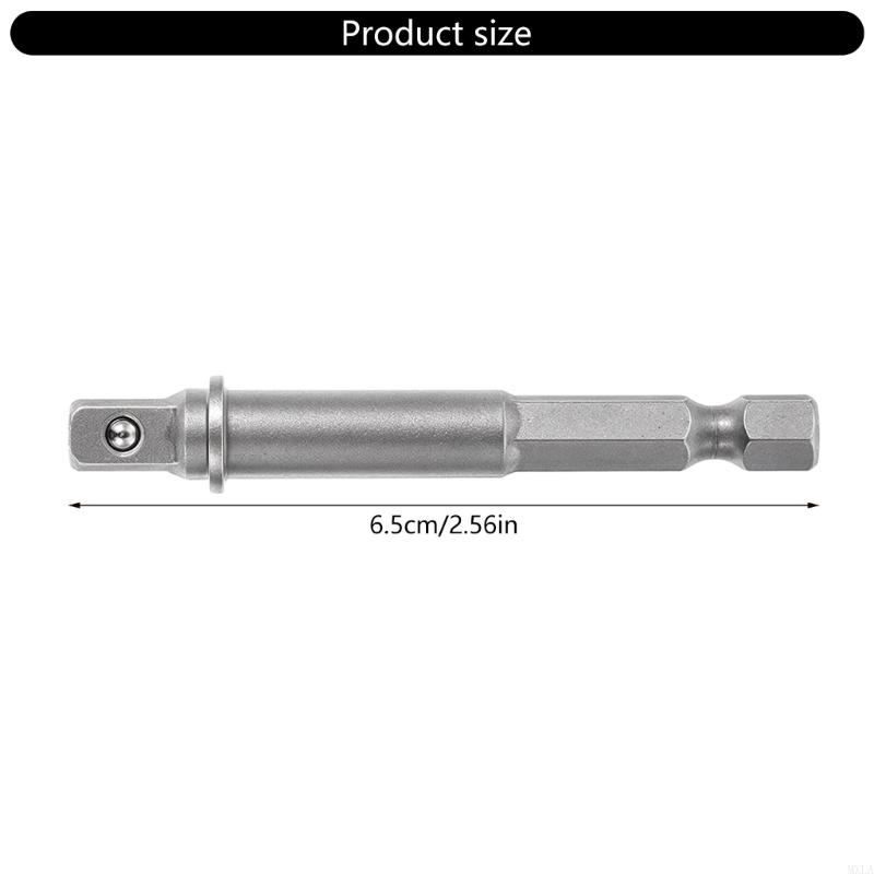MXLA 5Pcs Socket Wrench Adapter to 1/4inch Square Hexagonal Adapter to 1/4inch Socket Wrench Nut Set Connection Extension
