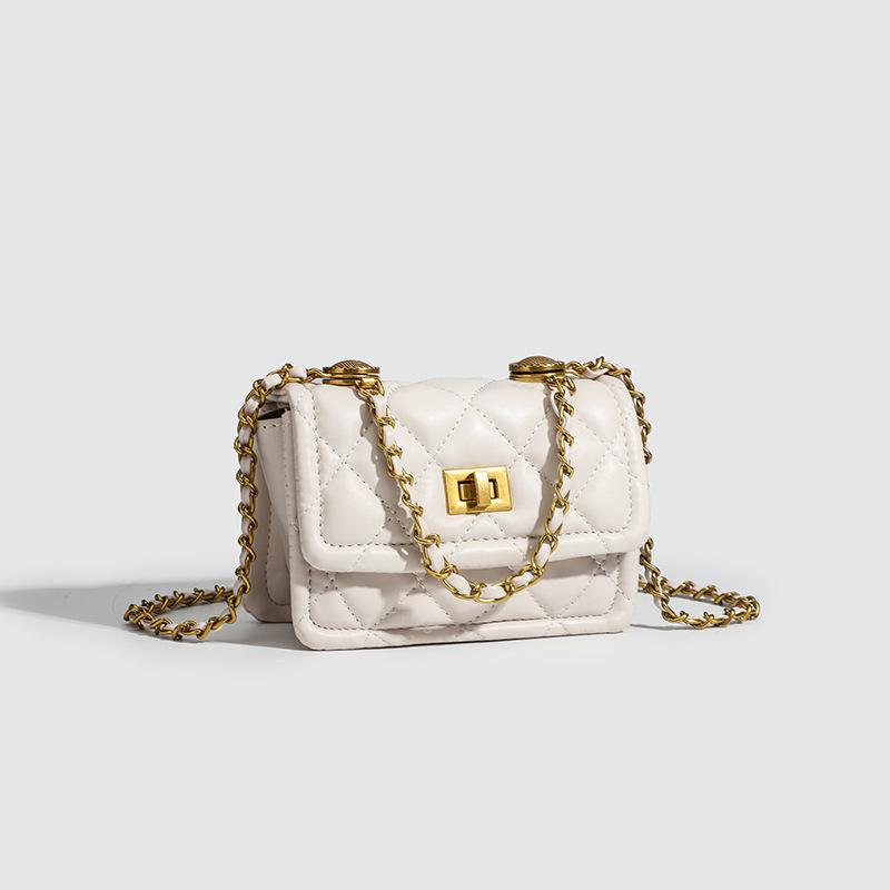 Bag Female Summer All-shoulder Crossbody Bag White Niche Design Diamond Chain Female Bag Small
