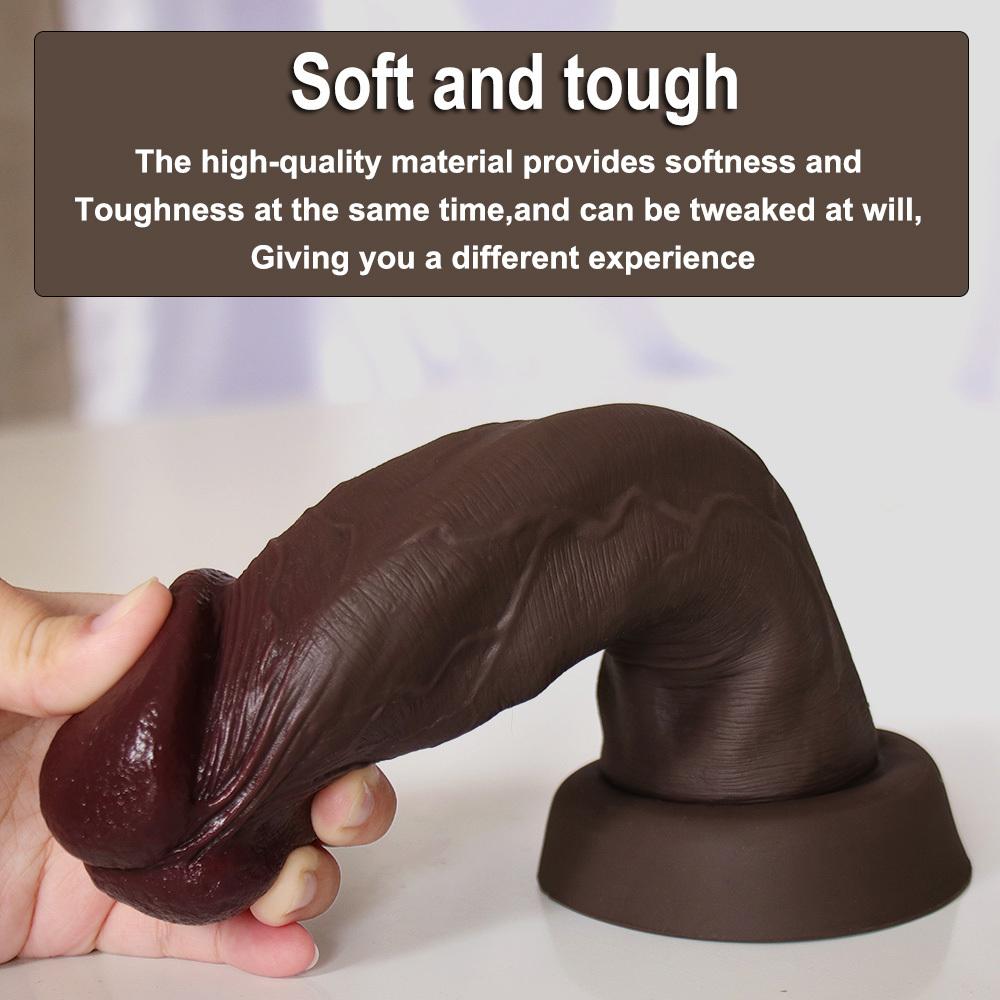Dark Brown Realistic Silicone 30CM Dildo with Mushroom Head, Strong Suction Cup, Soft Body-Safe Silicone, Waterproof, Discreet Packaging