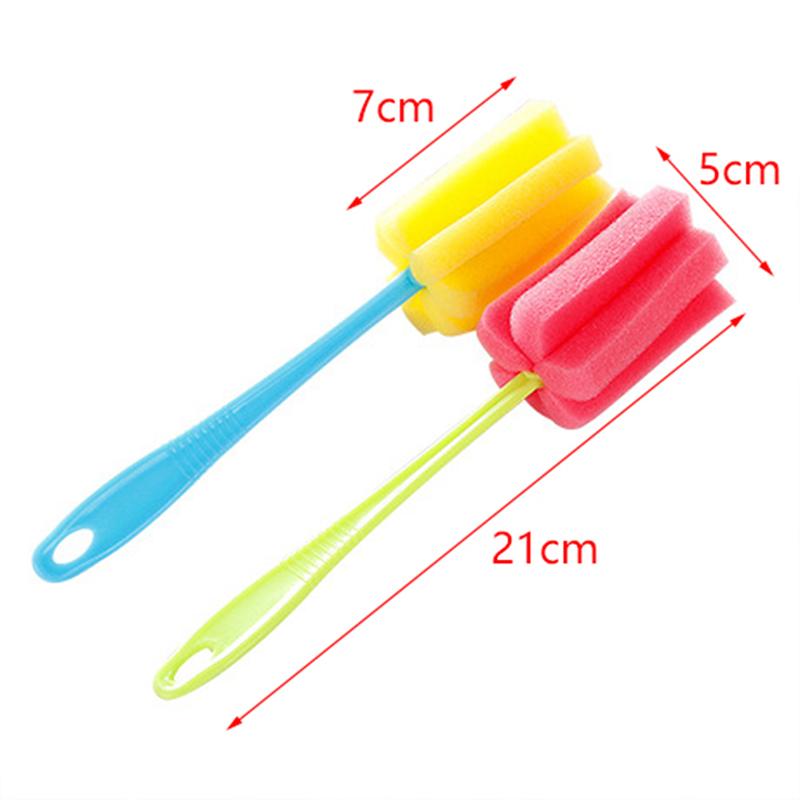 Long Handle Baby Bottle Brush Soft Sponge Brush Water Bottle Glass Cup Washing Cleaner Tool Kitchen Cleaning Tool Specialty Tool