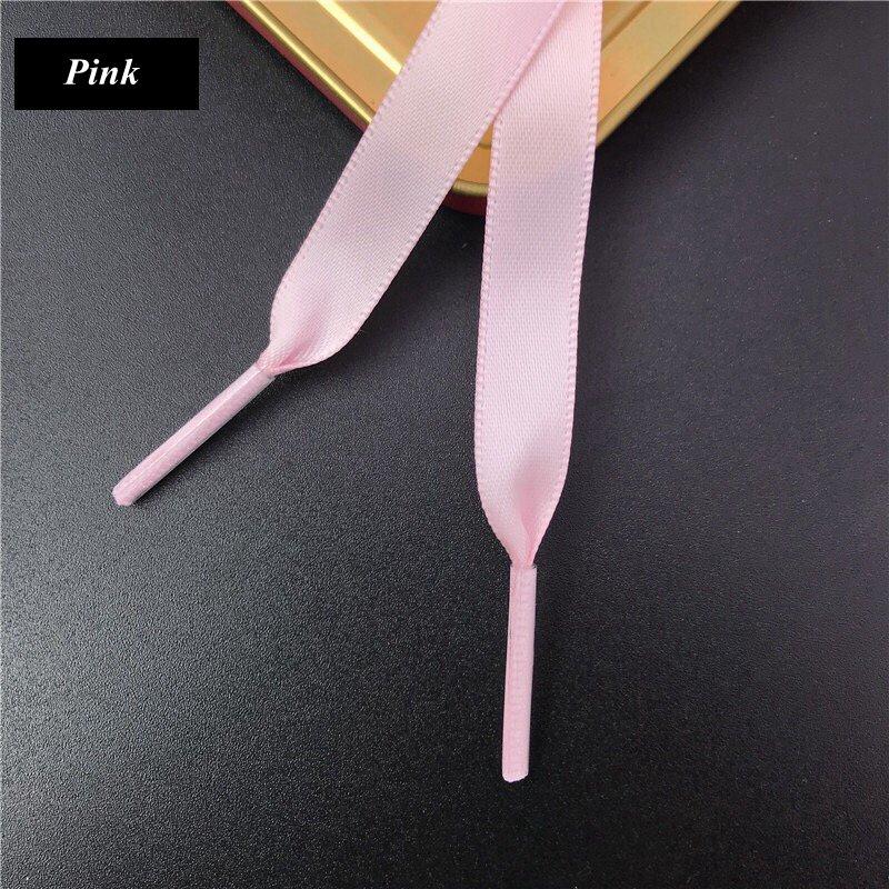 Silk Shoe Laces Satin Ribbon Flat Shoelaces Women Sneakers Shoelace Boots Laces for Shoes Women Men 1CM Width Shoe Lace 1Pair