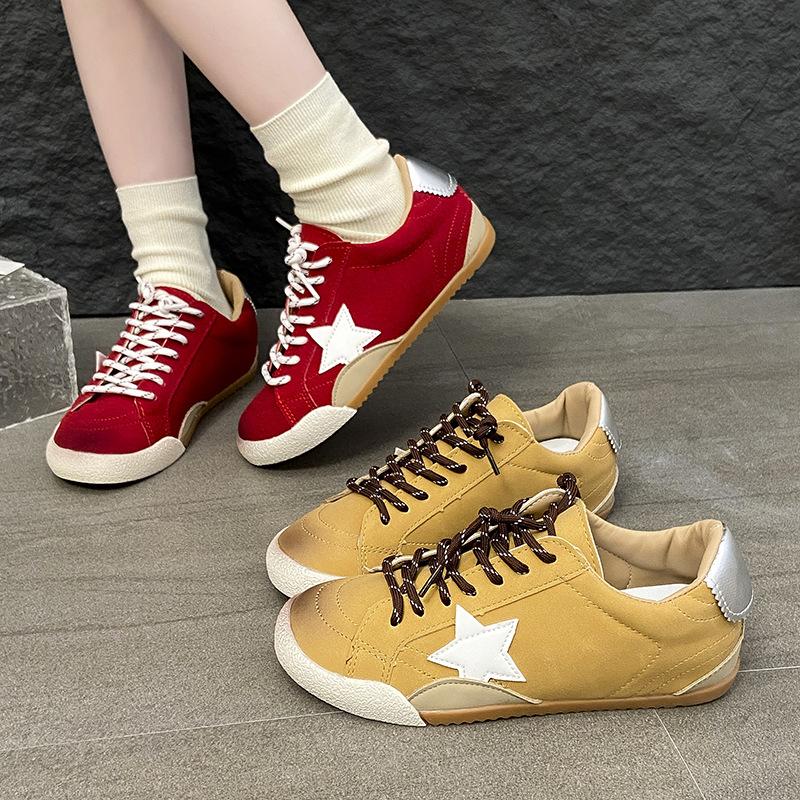 Retro Star German Training Shoes 2025 New Versatile Old Small Dirty Shoes Lace Up Flat Casual Sports Board Shoes