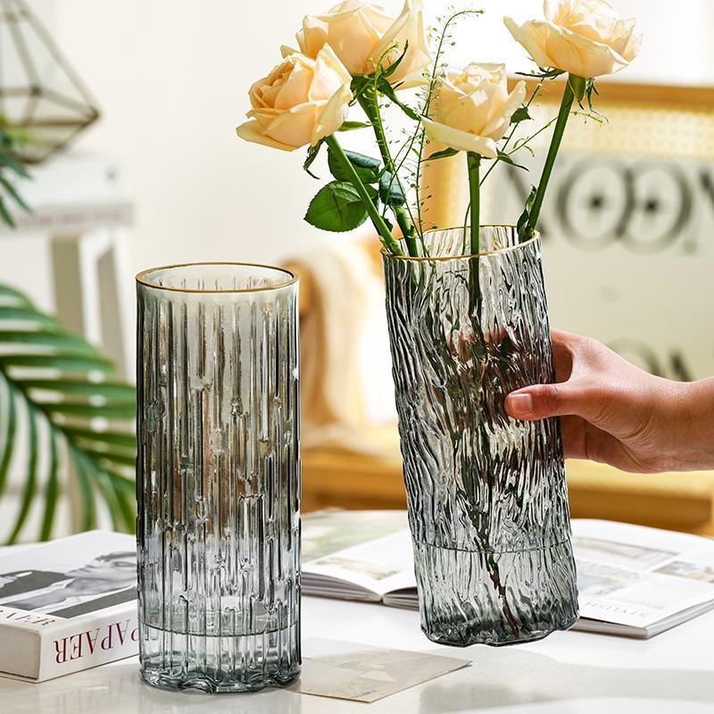 Minimalistická průhledná skleněná váza na hydroponické květiny - Elegantní bytová a ložnicová dekorace