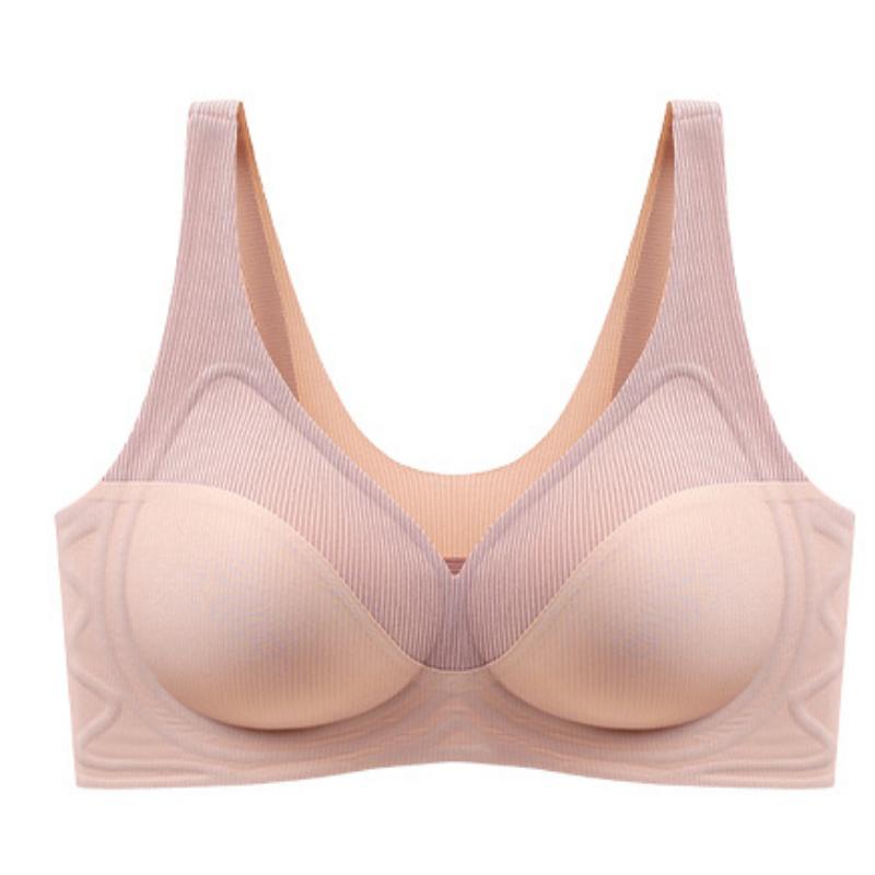 One-piece Non-marking Underwear for Women with Gathered and Fixed Cups with Soft Support and No Steel Ring Bra