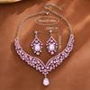 Earrings Wedding Bridal Accessories V-Necklace Rhinestone Jewelry Set  Girl Fashion Accessory