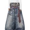 Men Women Vintage Washed Denim Jeans Loose Fit Flared Leg Straight Cut Casual Streetwear Trousers