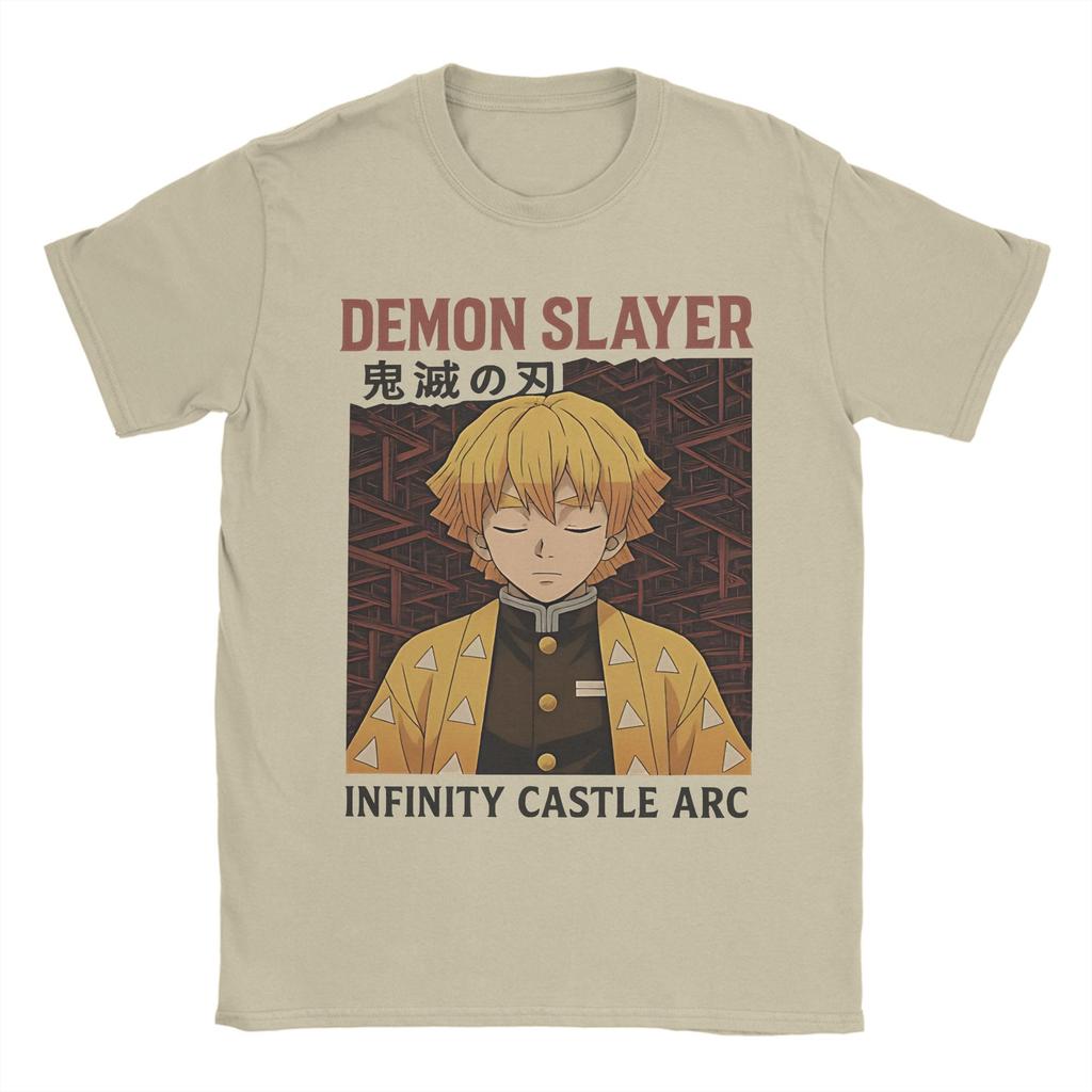 Zenitsu Agatsuma Demon Slayer T-Shirts für Herren Damen 100% Baumwolle Fantastische T-Shirts O-Ausschnitt T-Shirt Kurzarm Tops Geschenkidee