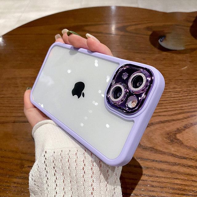 Husă transparentă cu sclipici de lux diamant pentru Iphone 14 13 12 11 Pro Max Plus Protecție lentile Huse de protecție antișoc