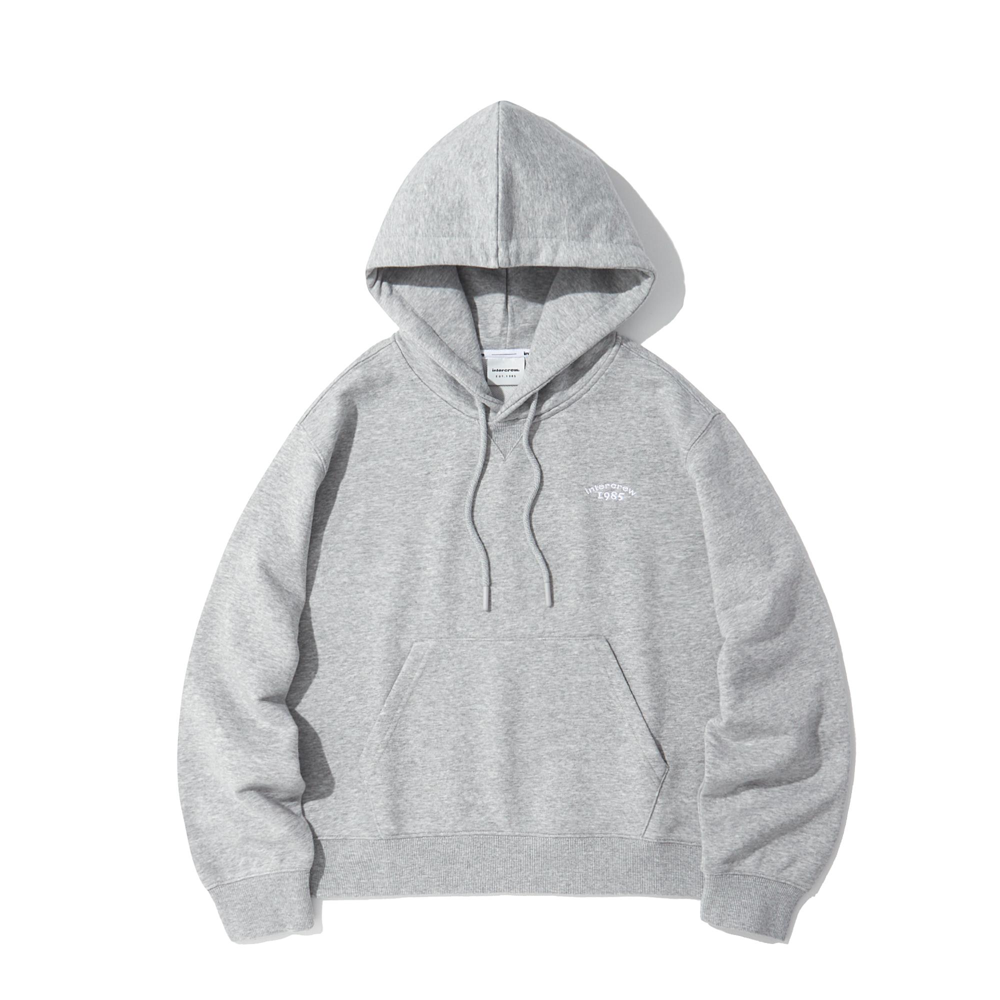Intercrew Embroidered Logo Hooded Pullover M Grey Ity3Th33Gmg M Gray/Xl (105)