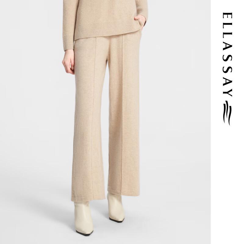 

ELLASSAY Women s 100% Cashmere High-Waist Straight-Leg Knit Pants M