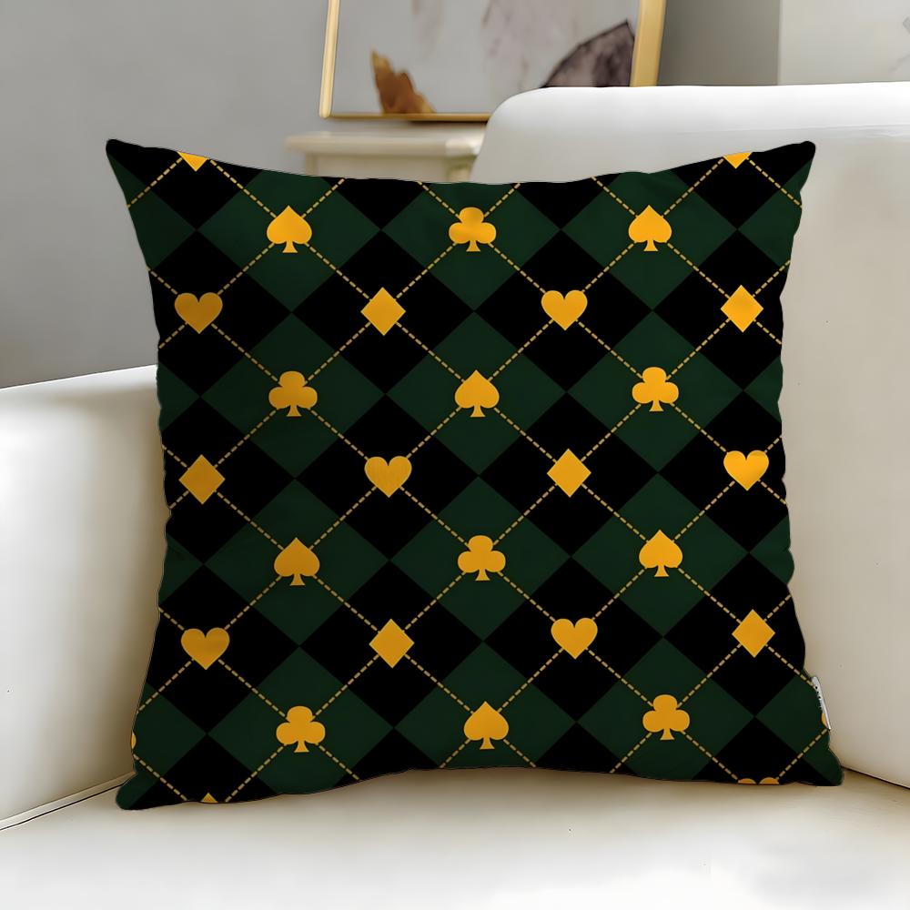 Diamond Pattern Cushion Cover Soft  EasyWash Pillow Case  Versatile for Couch Bed Travel and Office