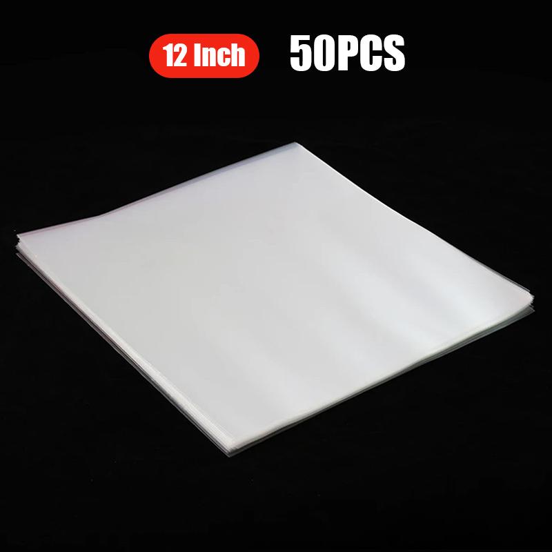 25/50Pcs 12Inch Clear Vinyl Record Protecter Lp Vinyl Record Self Adhesive Bag Plastic Inter Sleeves For Cd Tape Protect Sleeves