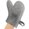 5-Piece Sauna Accessory Set Wool Felt Gloves Slippers Seat Cushion & Hat with Storage Bag for Hair Drying & Cleaning