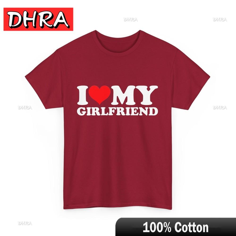 

I Love My Hot Girlfriend I Heart My Hot Girlfriend GF BF T-Shirt Retro Urban Tshirts Cute Trendy Unisex T-Shirt Red Short Sleeve S