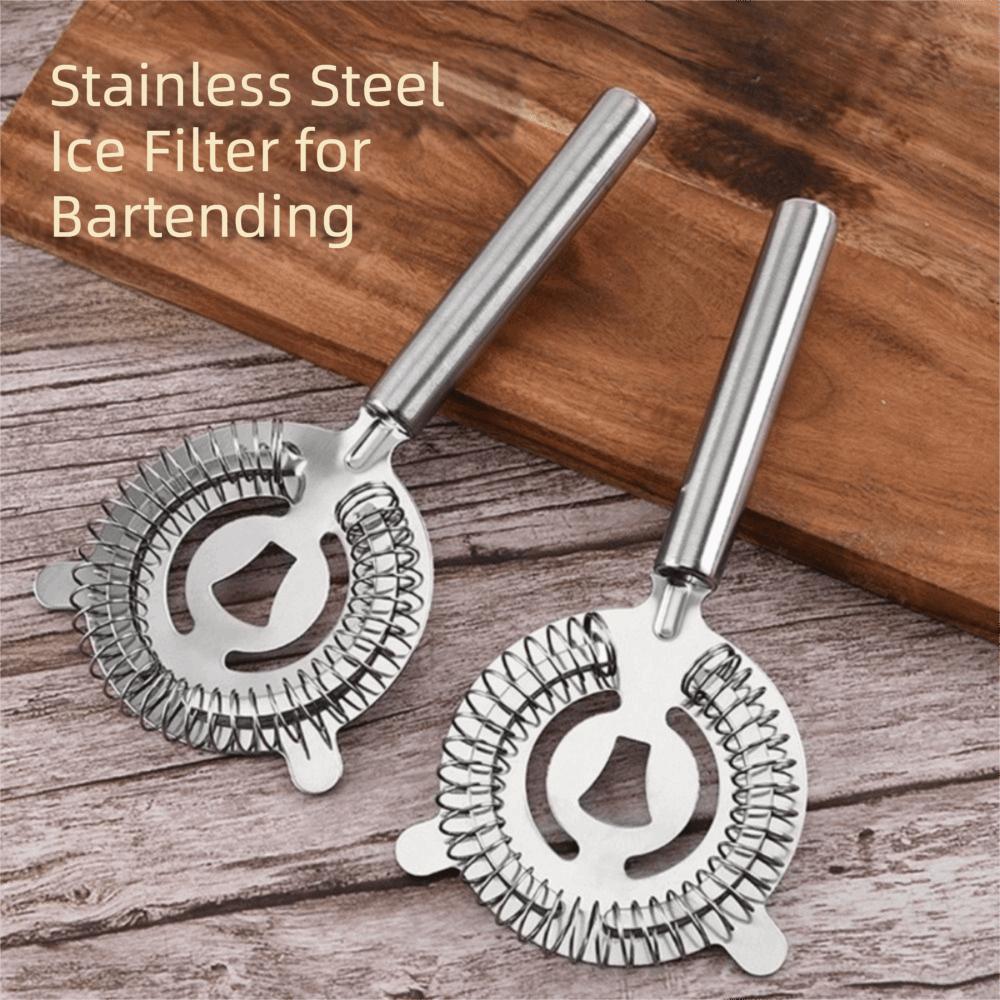 Silver Bar Strainer Stainless Steel Hawthorne Strainer Mixed Drink Cocktail Strainer  Home Bar Use