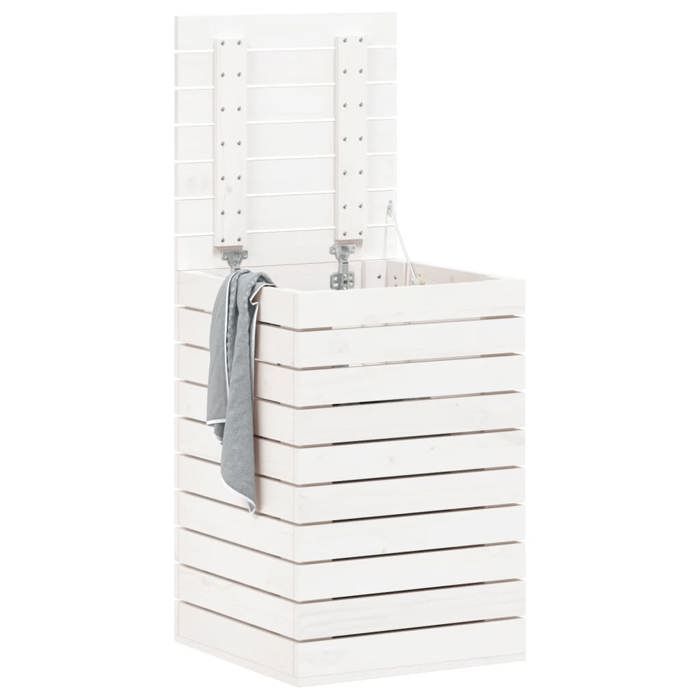 VidaXL Panier à linge blanc 44x44x66 cm bois massif de pin 832318