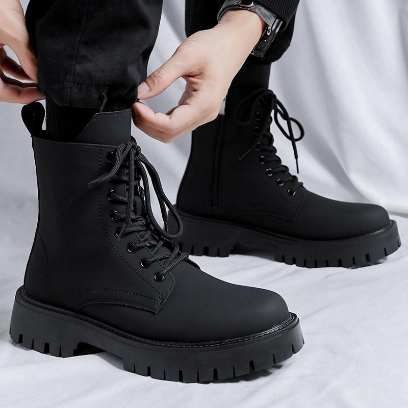 Men Women Martin Boots Autumn Winter Casual Ankle Boots Non‑Slip Wear‑Resistant Lace‑Up Shoes Outdoor Daily Footwear