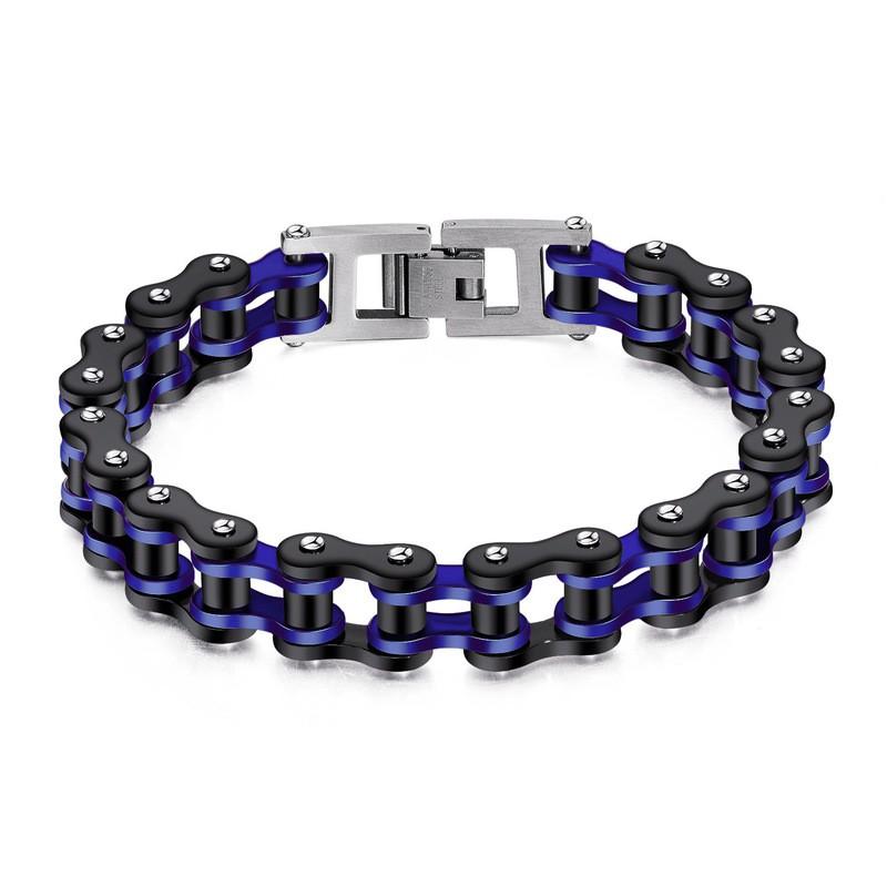 Mens Titanium Steel Cycling Bracelet With Geometric Asymmetrical Design Biker Safety Gear Accessory