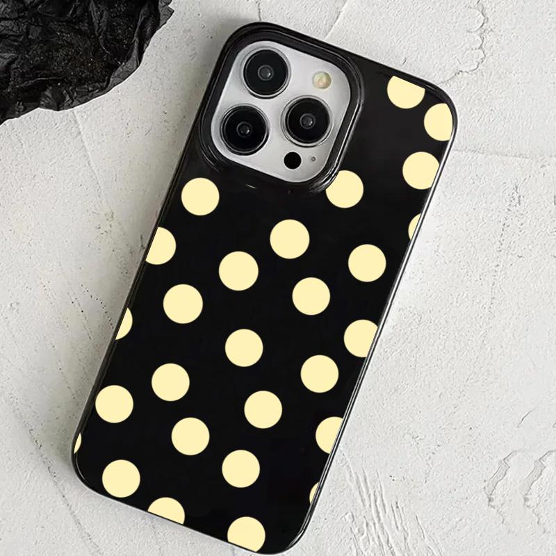 Simple Fashion Yellow Polka Dot Pattern Phone Case For iPhone 17 Air 16 15 14 13 12 11 Pro Max 16E XR X XS 7 8 Plus Soft Cover