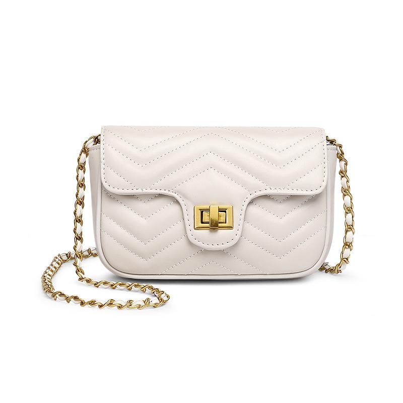 Fragrant Style Bag New Korean Style Chain Bag Fashionable Casual Cowhide Women's Bag One-shoulder Diagonal Bag Women