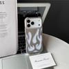 3D Flame Pattern Luxury TPU Hollow Slim Case for 11-17 Pro Max Matte Shockproof Electroplate Heat Dissipation