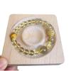 Handmade Natural Citrine Bracelet With Rutilated Quartz Beads 8mm Large Stylish Minimalist Womens Jewelry Gift