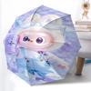 1pc Sturdy 8-Bone Auto Umbrella, LABUBU Umbrella, Digital Printed, Foldable Umbrella for On-the-Go Outdoor Use
