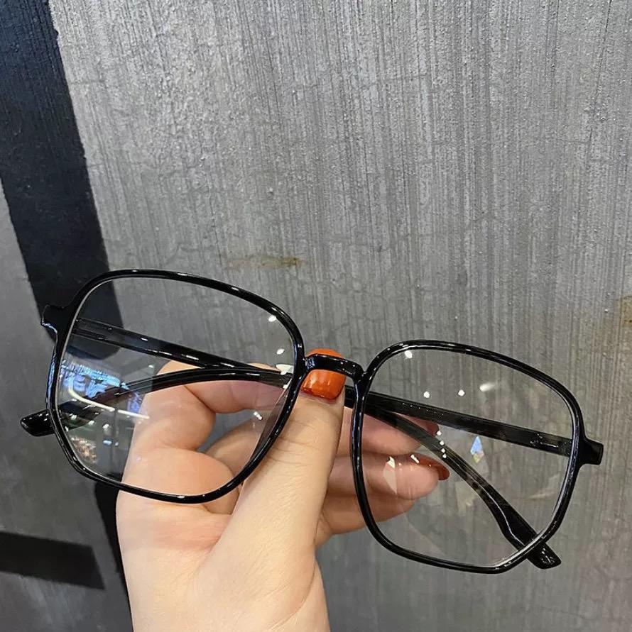 Vision Comfort Cyberpunk-Inspired Square Glasses - Full Frame Lightweight Pc Material For Computer Tv Phone Use