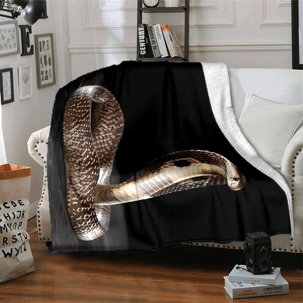 1Pc Snake Art Blanket Soft And Comfortable Casual Warm Camping Travel Christmas Halloween Xmas Gift M928415