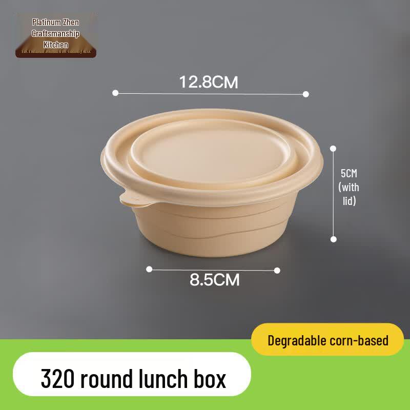 Eco-Friendly Biodegradable Rice Husk Round Lunch Bowls with Lids