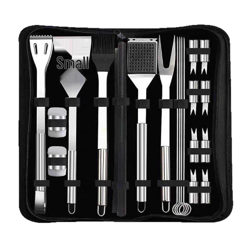 Outdoor BBQ Stainless Steel Tool Set: Knife, Fork, and Spatula