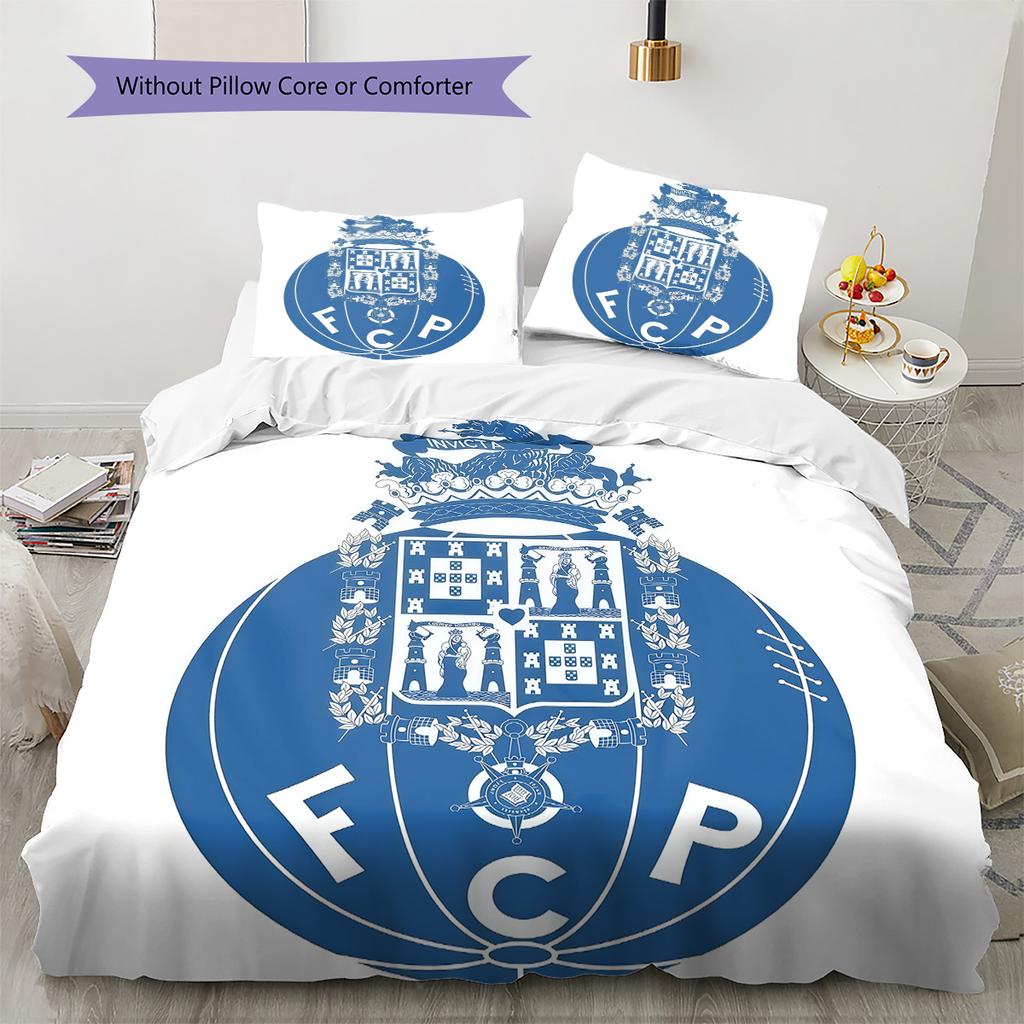 Juego de edredón y fundas de almohada del club de Oporto Decoración del hogar Regalo de cumpleaños (1 * funda nórdica + 2 * fundas de almohada, sin núcleo)