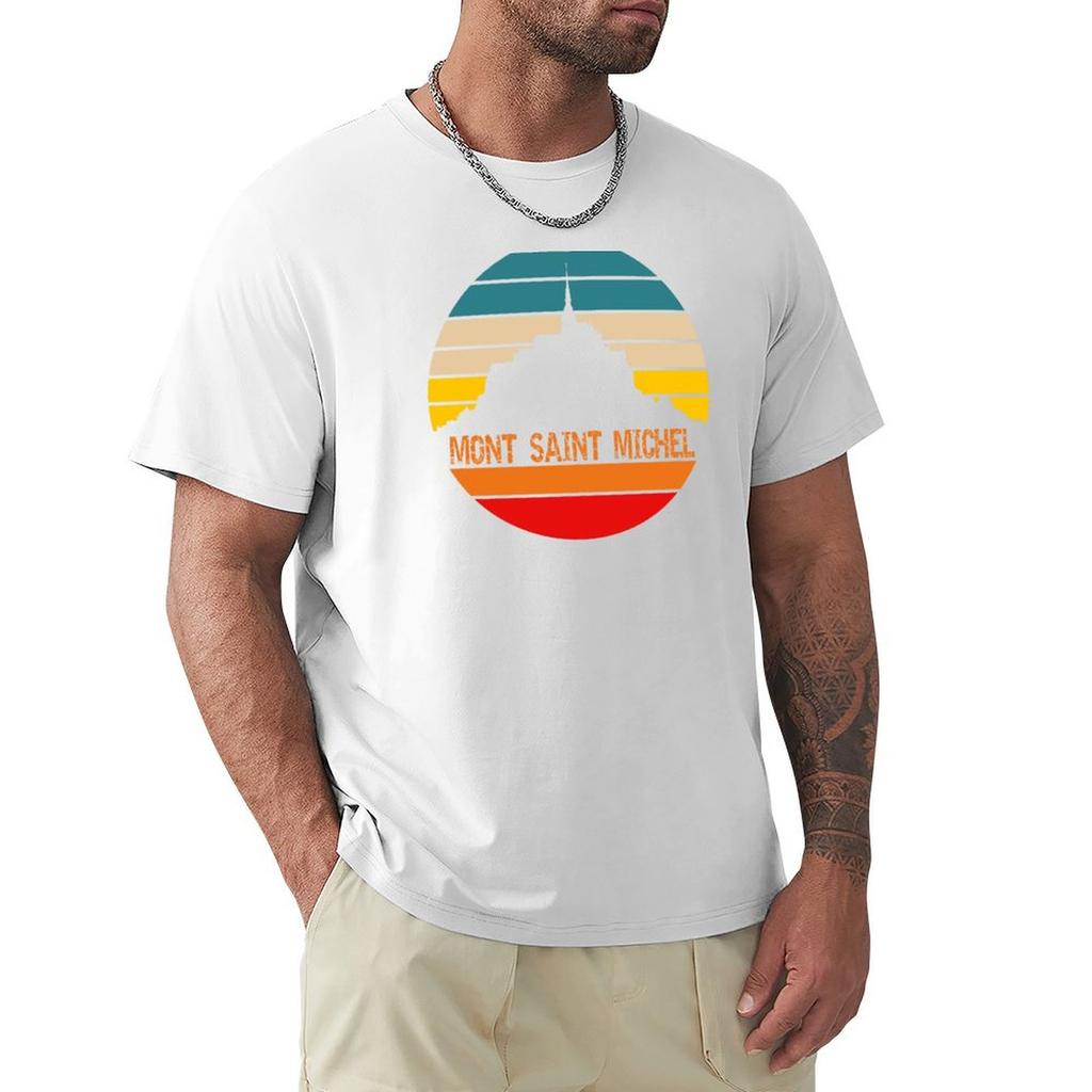 Mont Saint Michel France Locations Europe Tshirt Plus Size Summer Short Sleeve Tshirt