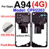 Per OPPO A94 4G 5G Telaio Centrale Copertura Alloggiamento Lunetta Telaio Centrale Con Pulsanti Laterali Cornice Fotocamera Lente