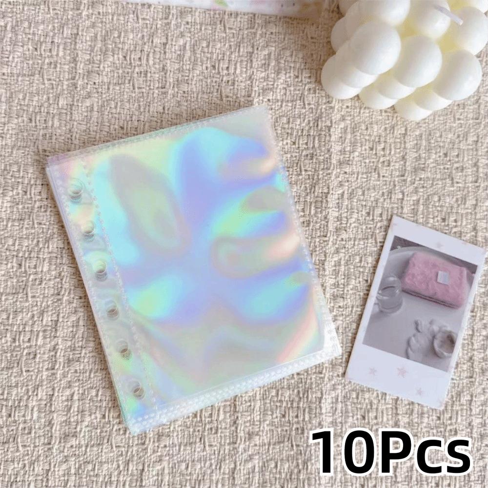 Multiple Pockets Clear Sheets Sleeve DIY Binder Photo Album Refill Pages 4 Hole 4 Ring Card Stamp Die Jewelry Storage