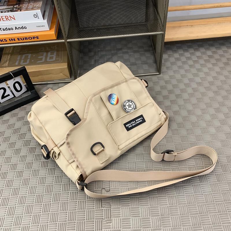 Dámská jednobarevná crossbody taška Pánská taška Messenger s velkou kapacitou Studentská taška přes rameno