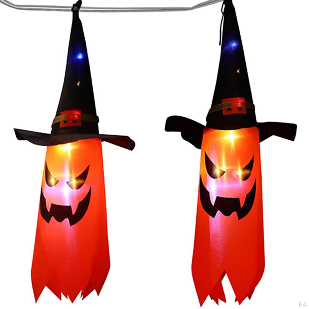 Hanging Lighted Glowing Ghost Garden Lawn Window Porch Halloween Decorations