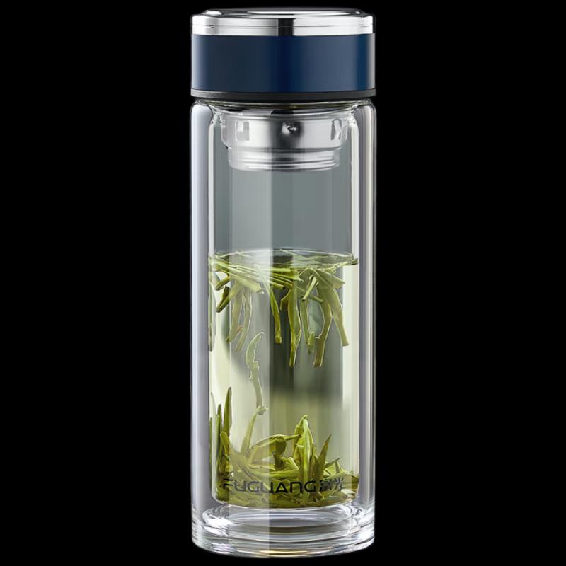 FUGUANG G2116 Double Wall Glass Tea Infuser Bottle